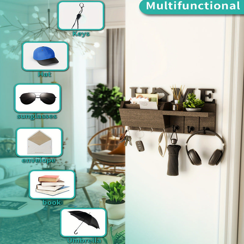 Wall-Mounted Wooden Key Holder
