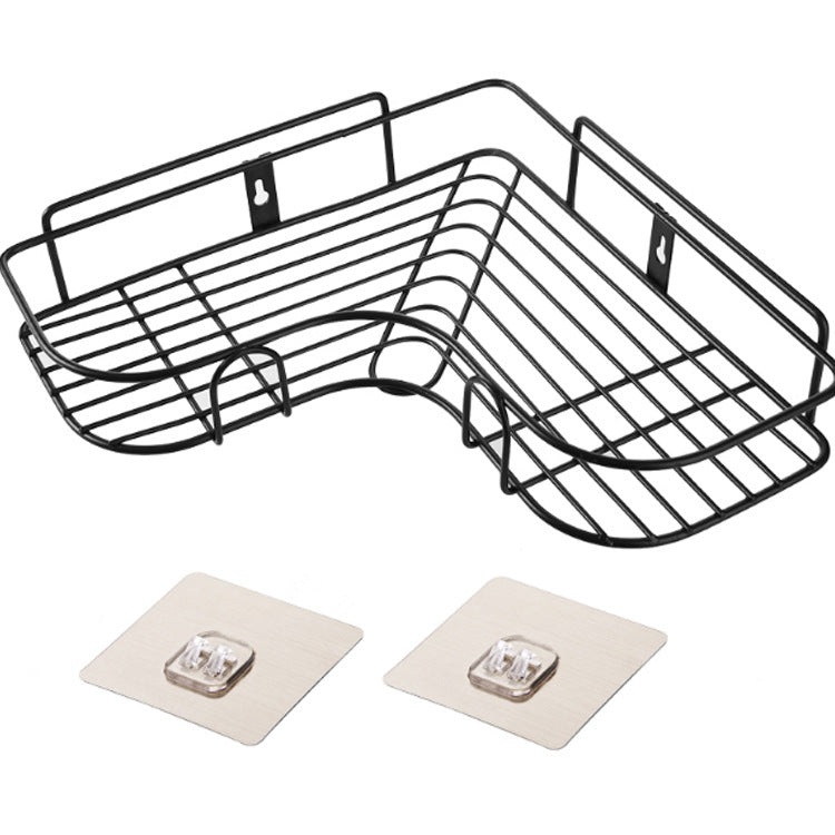 Corner shower shelf with adhesive pads