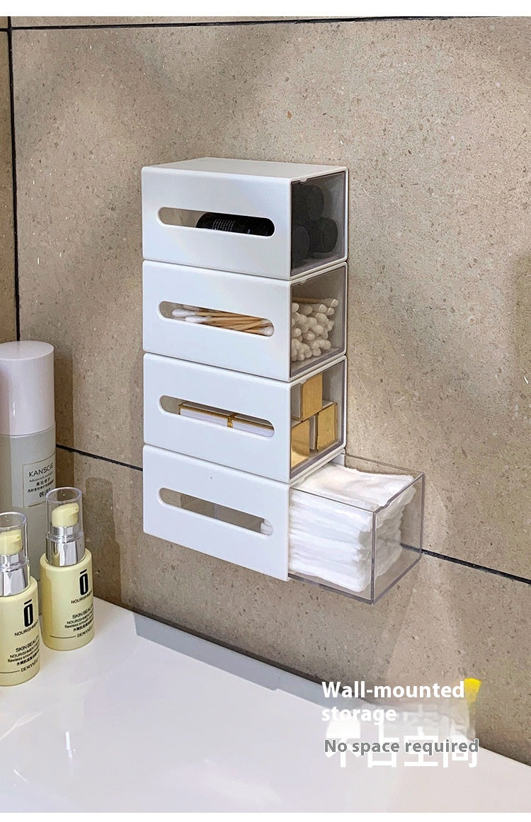 Cotton swab drawer in use