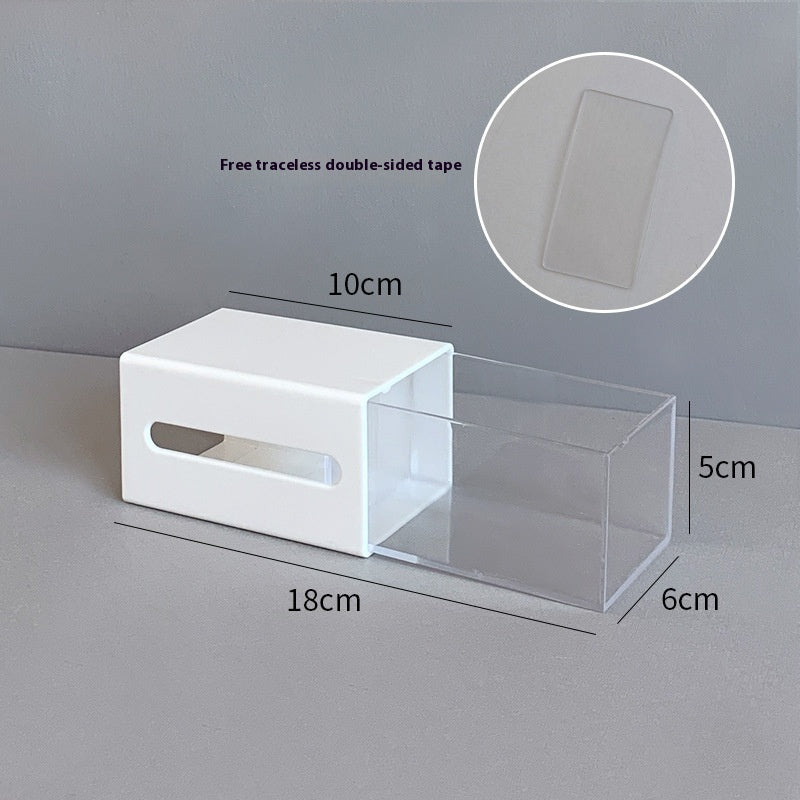 Wall-mounted cotton swab drawer