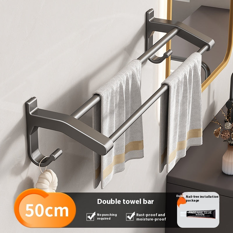 No-Drill Bathroom Rail – Hook Rail or Towel Bar