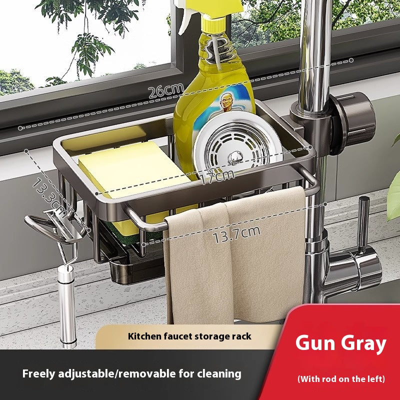Over-Faucet Sink Caddy, gun grey