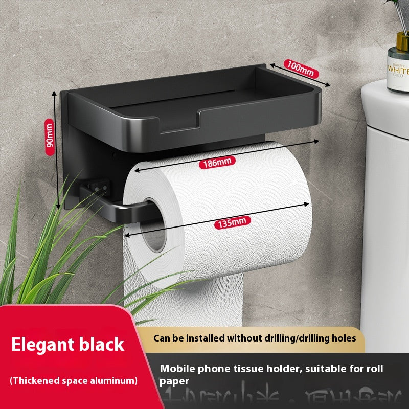 No-Drill Bathroom Kit – No-Drill Toilet Roll Holder with Top Shelf