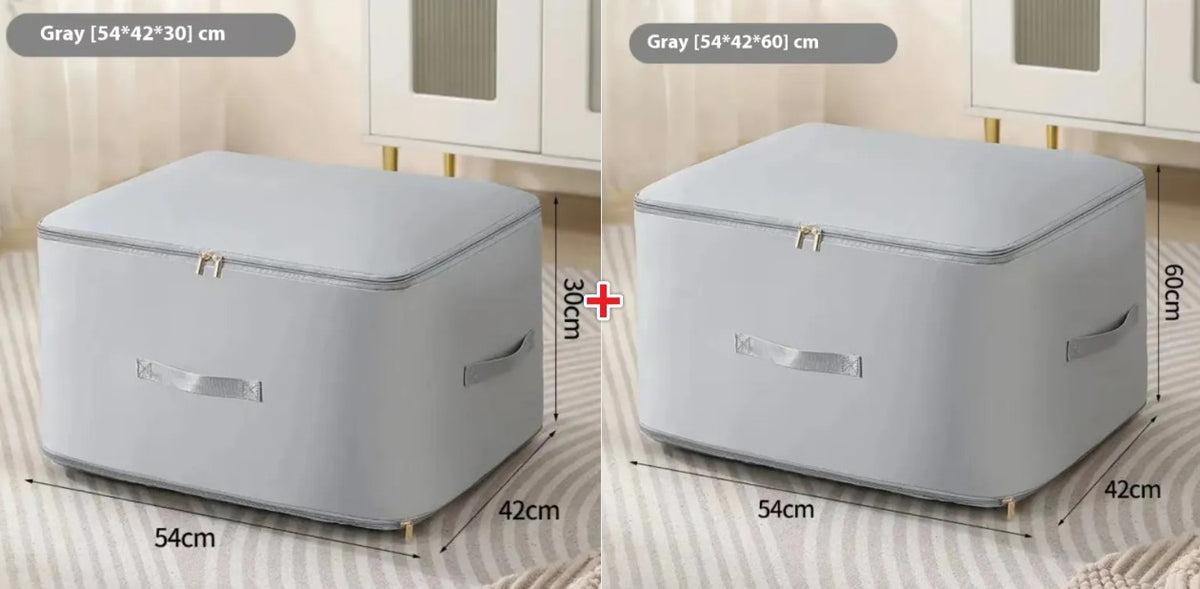 Bedding storage bag in use