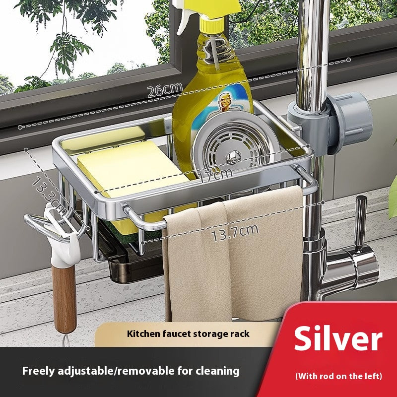 Over-Faucet Sink Caddy, silver