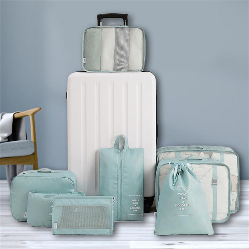 Packing cubes in a suitcase