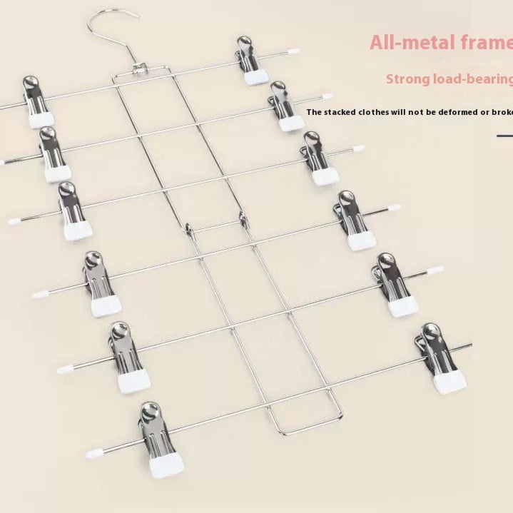 Trouser hanger in a wardrobe