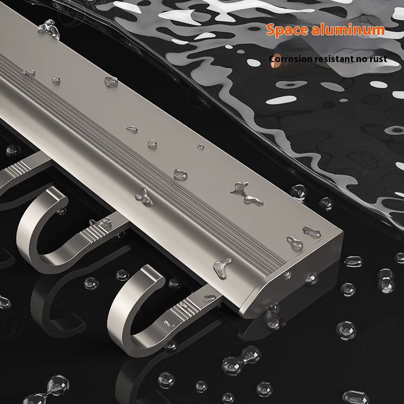 Aluminium hook rail in use