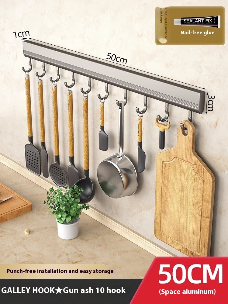 Aluminium hook rail installation
