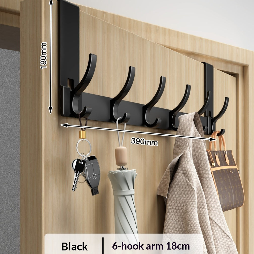 Over-the-Door Hook Rail (6 Hooks)