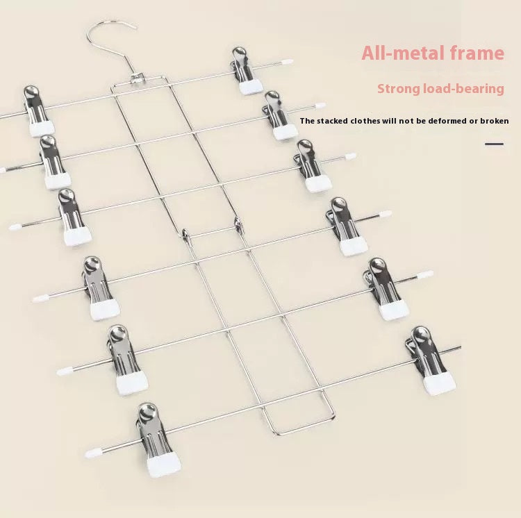 Multi-layer trouser hanger, white